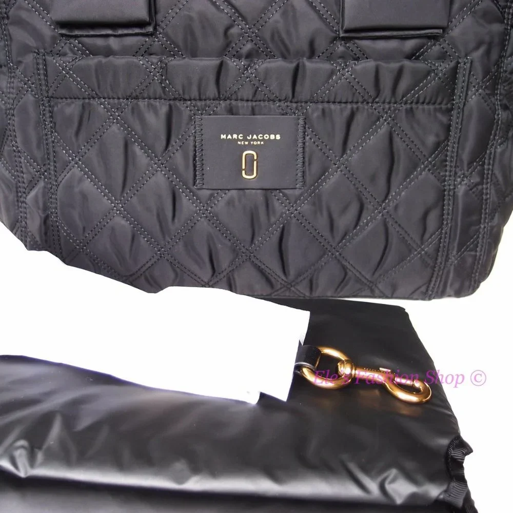 ❤️ NWT Marc Jacobs Quilted Pretty Nylon ElizA Baby Bag Diaper Bag Tote BLACK
